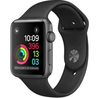 Apple Watch Series 2 38mm Space Gray Aluminum Case with Black Sport Band (MP0D2)