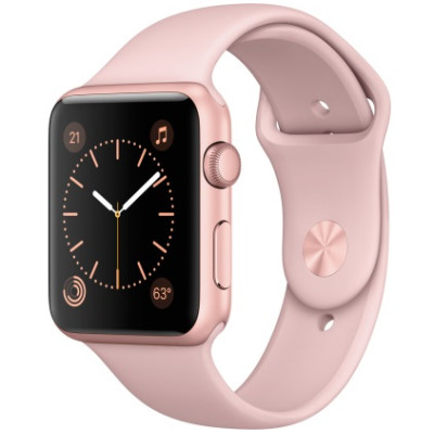 Apple Watch Series 2 42mm Rose Gold Aluminum Case with Pink Sand Sport Band (MQ142)