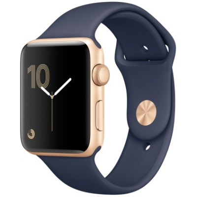 Apple Watch Series 2 38mm Gold Aluminum Case with Midnight Blue Sport Band (MQ132)