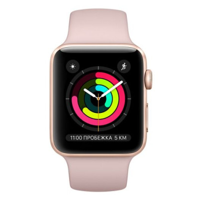 Apple Watch Series 3 (GPS) 38mm Gold Aluminum w. Pink Sand Sport B. - Gold (MQKW2)