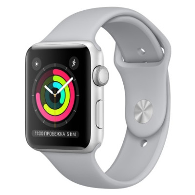 Apple Watch Series 3 (GPS) 42mm Silver Aluminum w. Fog Sport B. - Silver (MQL02)