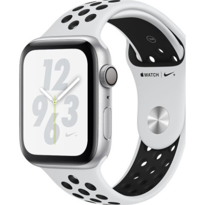 Apple Watch Nike+ Series 4 GPS 44mm Silver Alum. w. Platinum/Black Nike Sport b. Silver Alum. (MU6K2)