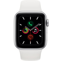 Apple Watch Series 5 GPS 44mm Silver Aluminum w. White b.- Silver Aluminum (MWVD2)