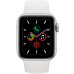 Apple Watch Series 5 GPS 44mm Silver Aluminum w. White b.- Silver Aluminum (MWVD2)