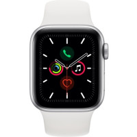 Apple Watch Series 5 GPS 40mm Silver Aluminum w. White b.- Silver Aluminum (MWV62)