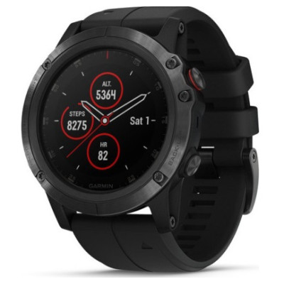 Спортивные часы Garmin Fenix 5x Plus Sapphire Black with Black Band (010-01989-60)