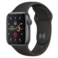 Apple Watch Series 5 GPS LTE 40mm Space Gray Aluminum w. Black Sport B. (MWX32)