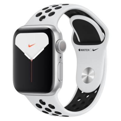 Apple Watch Series 5 Nike GPS + LTE 44mm Silver Aluminium w. Platinum/Black Nike Sport B. (MX392)