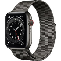 Apple Watch Series 6 GPS + Cellular 44mm Graphite Stainless Steel Case w. Graphite Milanese L. (M07R3, M09J3)