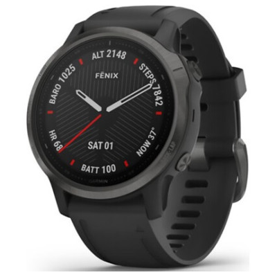 Garmin Fenix 6S Sapphire Carbon Gray DLC with Black Band (010-02159-7F)