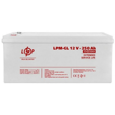 Акумулятор гелевий LogicPower LPM-GL 12V - 250 Ah (21081) Акумулятор гелевий LogicPower LPM-GL 12V - 250 Ah (21081)