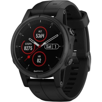 Garmin Fenix 5S Plus Sapphire Black with Black Band (010-01987-02/03)