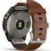 Garmin Fenix 7 Sapphire Solar Titanium with Chestnut Leather Band (010-02540-31)