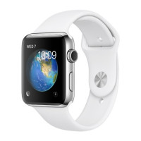 Apple Watch Series 2 42mm Silver Aluminum Case with White Sport Band (MNPJ2)
