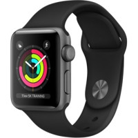 Apple Watch Series 3 GPS 38mm Space Gray Aluminum w. Black Sport B. - Space Gray (MQKV2)