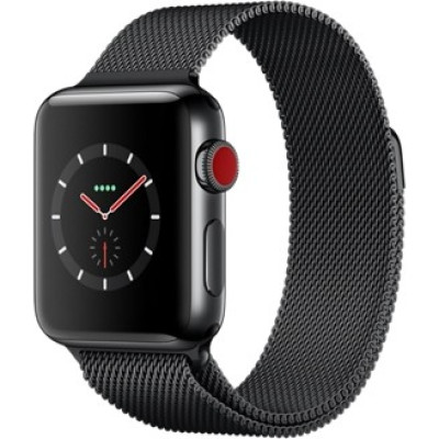 Apple Watch Series 3 GPS + Cellular 38mm Space Black Stainless Steel w. Space Black Milanese L. (MR1H2)