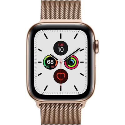 Apple Watch Series 5 LTE 44mm Gold Steel w. Gold Milanese Loop - Gold Steel (MWW62)