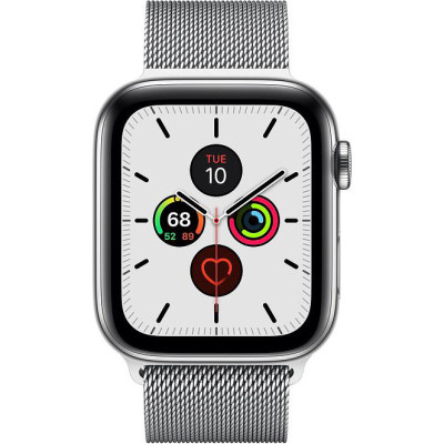 Apple Watch Series 5 LTE 44mm Steel w. Steel Milanese Loop - Steel (MWW32)