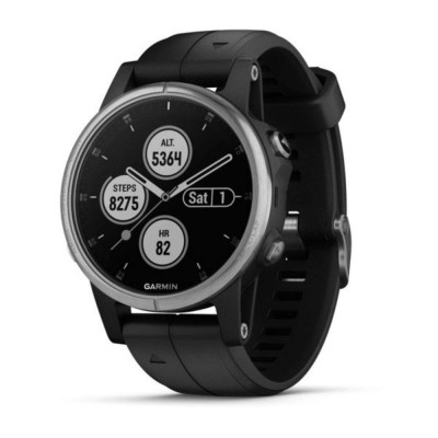 Garmin Fenix 5S Plus 5S Plus Silver with Black Band (010-01987-21)