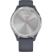 Garmin Vivomove 3s Silver Stainless Steel Bezel w. Granite Blue and Silicone B. (010-02238-00)
