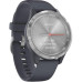 Garmin Vivomove 3s Silver Stainless Steel Bezel w. Granite Blue and Silicone B. (010-02238-00)