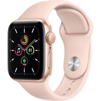Apple Watch SE GPS 40mm Gold Aluminum Case w. Pink Sand Sport B. (MYDN2)
