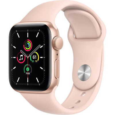 Apple Watch SE GPS 40mm Gold Aluminum Case w. Pink Sand Sport B. (MYDN2)