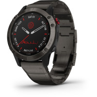 Garmin Fenix 6 Pro Solar Titanium Carbon Gray Dlc With Titanium Dlc Band (010-02410-23/22)