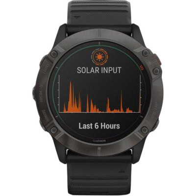 Garmin Fenix 6X Pro Solar Titanium Carbon Grey DLC with Black Band (010-02157-21)
