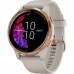 Garmin Venu Rose Gold Stainless Steel Bezel w. Light Sand and Silicone B. (010-02173-23/22/21)
