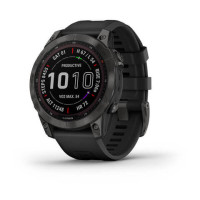 Garmin Fenix 7S Sapphire Solar Carbon Gray DLC Titanium with Black Band (010-02539-25)