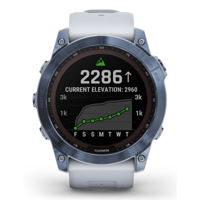 Garmin Fenix 7X Sapphire Solar Mineral Blue DLC Titanium with Whitestone Band (010-02541-15)