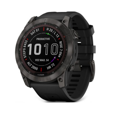 Garmin Fenix 7X Sapphire Solar Carbon Gray DLC Titanium with Black Band (010-02541-10/11)