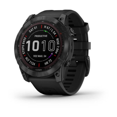 Garmin Fenix 7X Sapphire Solar C. Grey DLC Titanium w. Carbon Grey DLC Vented T. Band (010-02541-27)