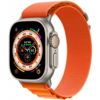 Apple Watch Ultra GPS + Cellular 49mm Titanium Case with Orange Alpine Loop - Small (MNHA3/MNHH3)