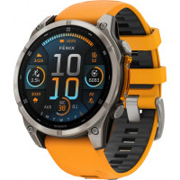 Garmin Fenix 8 47mm AMOLED Sapphire Titanium w. Spark Orange/Graphite Silicone Band (010-02904-10/11)