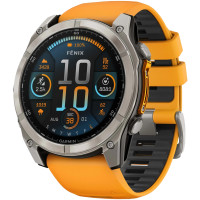 Garmin Fenix 8 51mm AMOLED Sapphire Titanium w. Spark Orange/Graphite Silicone Band (010-02905-10/11)