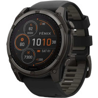 Garmin Fenix 8 51mm Solar Sapphire Carbon Gray DLC Titanium w. Black/Pebble Gray S. Band (010-02907-10/11)