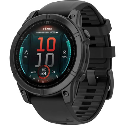 Garmin Fenix E 47mm AMOLED Slate Gray Steel with Black Silicone Band (010-03025-03/01)