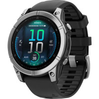 Garmin Fenix E 47mm AMOLED Stainless Steel with Black Silicone Band (010-03025-02/00)