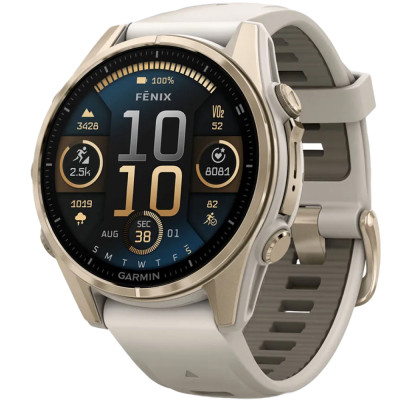 Garmin Fenix 8 43mm AMOLED Sapphire Soft Gold w. Fog Gray/Dark Sandstone S. Band (010-02903-10/11)