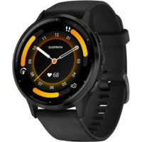 Garmin Venu 3 Slate Stainless Steel Bezel with Black Case and Silicone Band (010-02784-01/51/41)