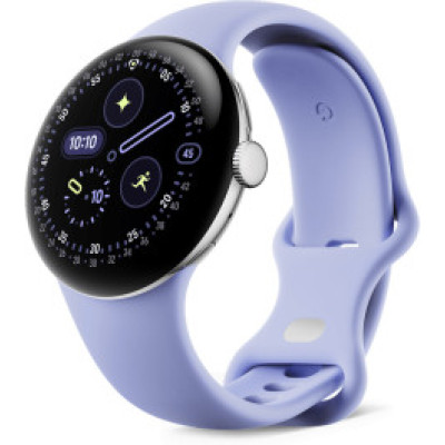 Google Pixel Watch 4 41mm Wi-Fi Polished Silver Aluminum case / Iris Active Band
