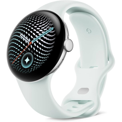 Google Pixel Watch 5 41mm Wi-Fi Polished Silver Aluminum case / Fog Active Band